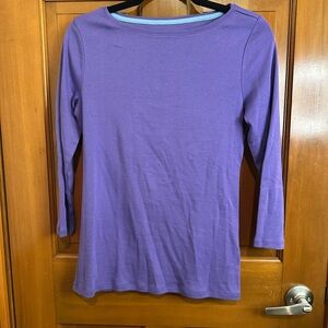 Talbots Tee Purple 3/4 sleeves Tee size S